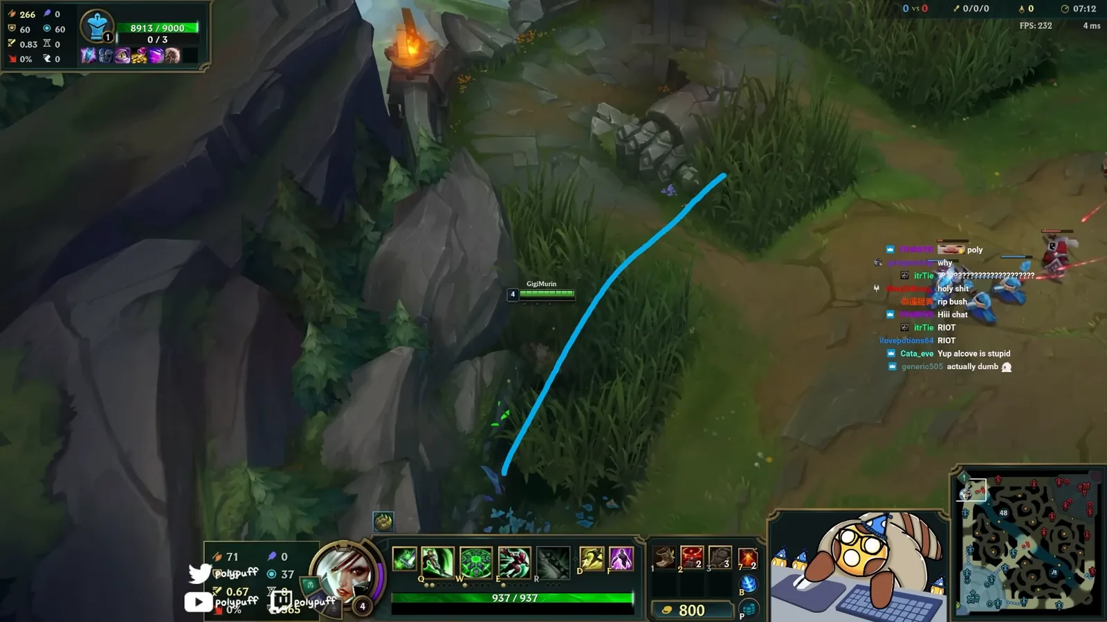 Top lane bush on Summoner's Rift where the old 26.1 role quest zone boundary ran