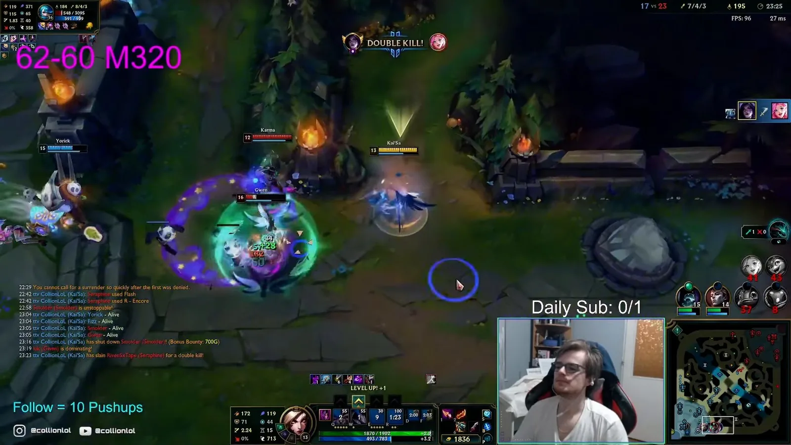Kai'Sa double kill after a Killer Instinct dive in the jungle