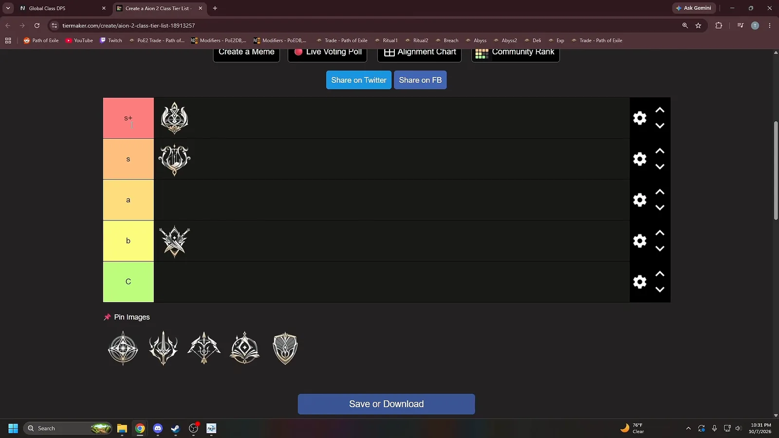 AION 2 tier list in progress with Chanter in S+, Cleric in S and Assassin in B