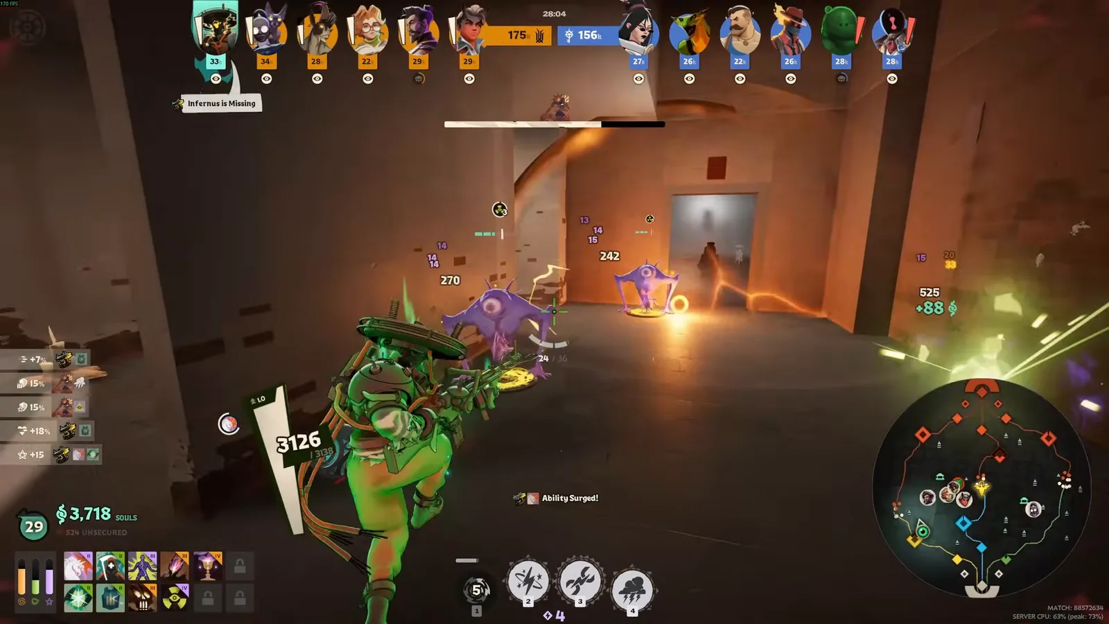 Seven farming a jungle camp in the mid game on the old Deadlock map