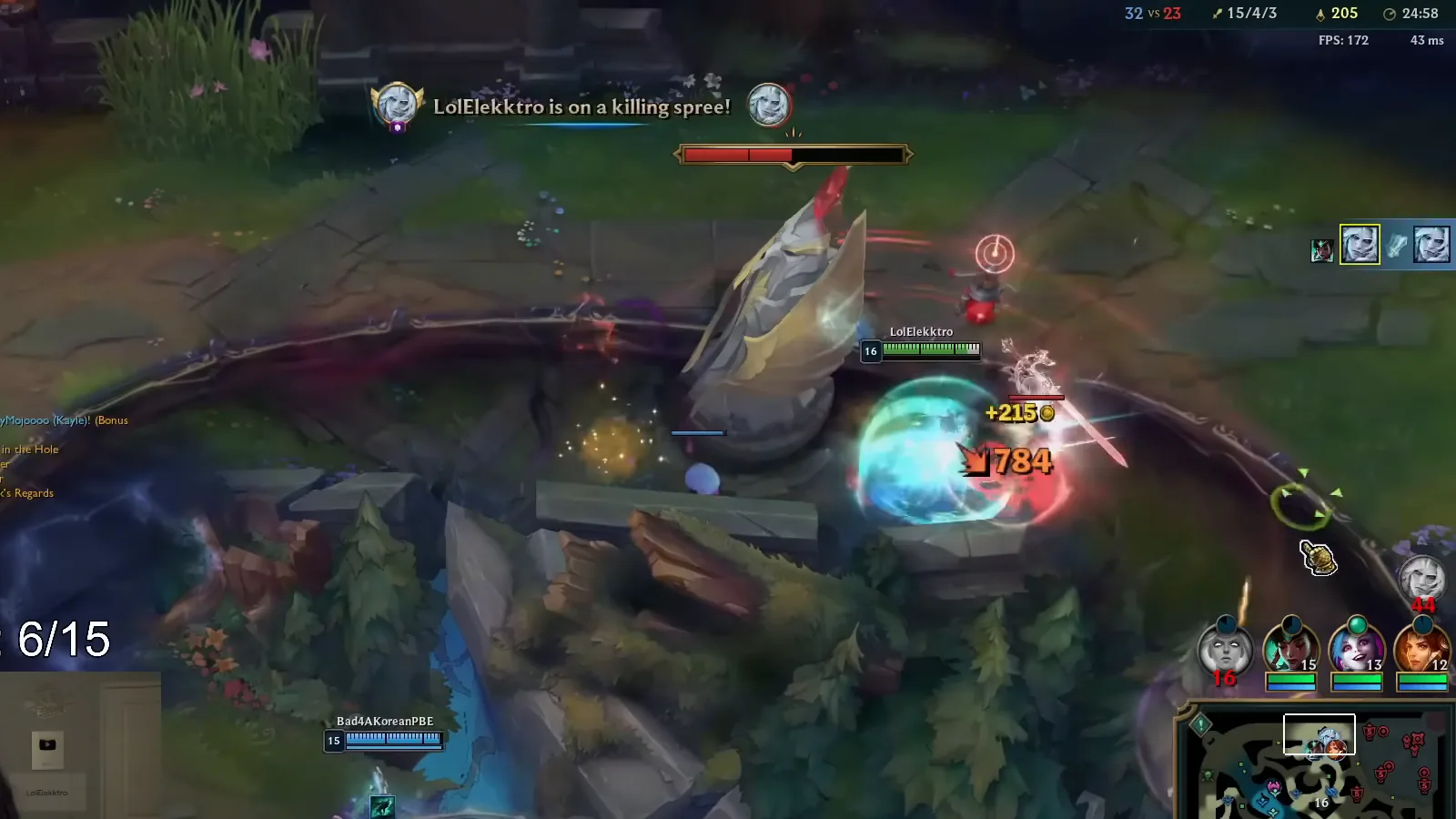 Viego hitting an enemy turret during a killing spree