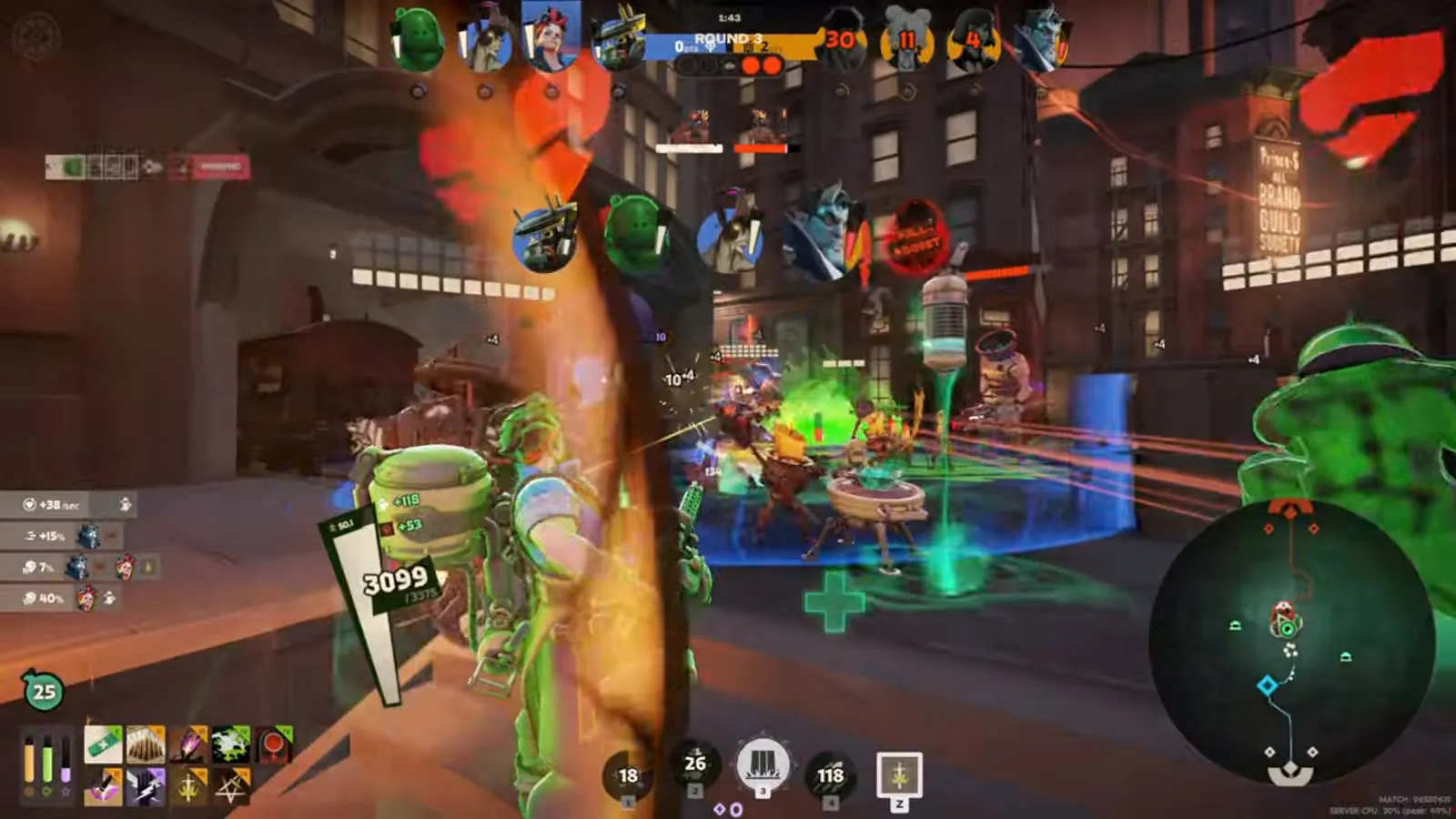 A Deadlock teamfight around troopers in lane from the video's grind footage