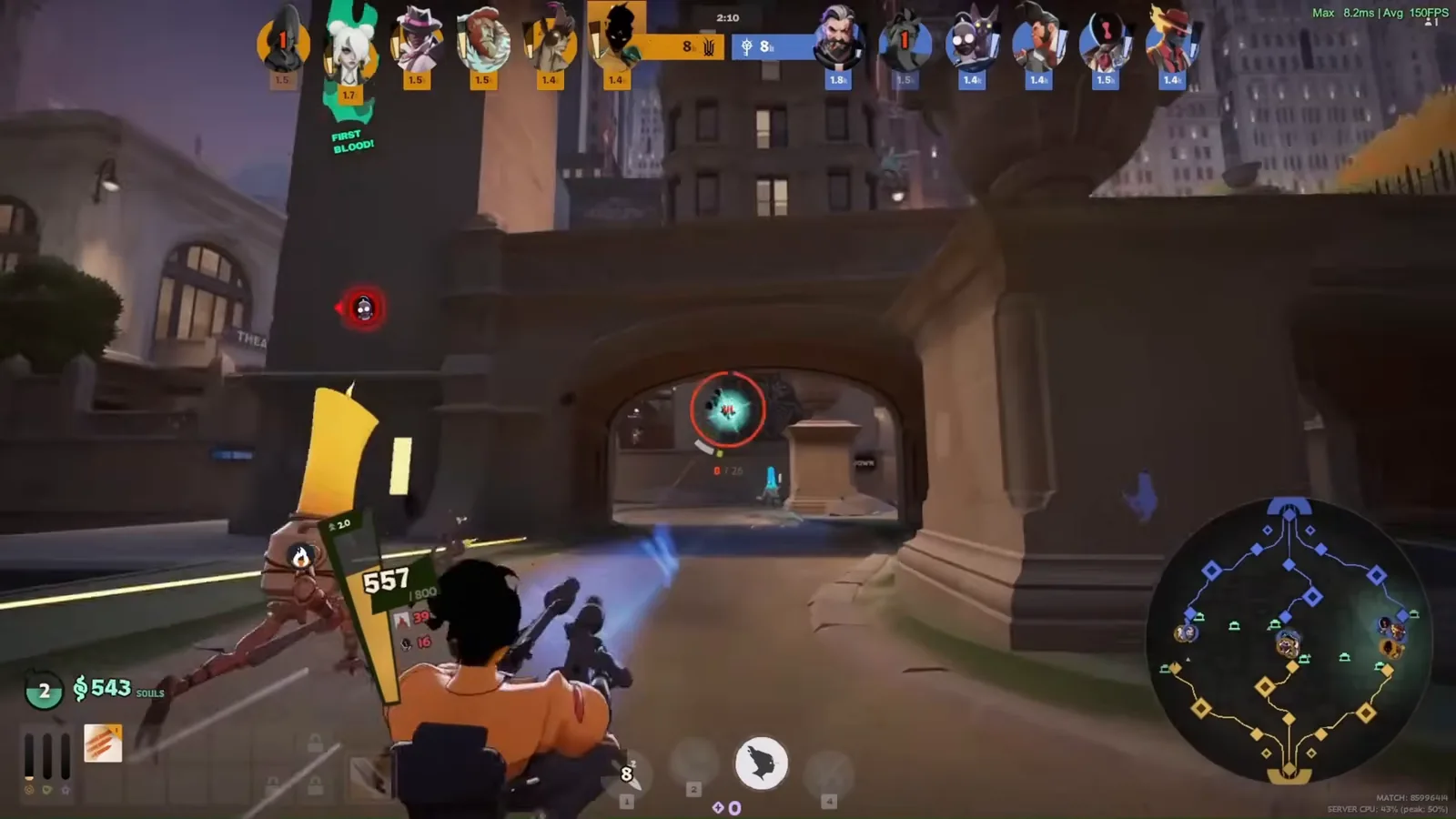 Haze trading with an enemy in lane early in a Deadlock match