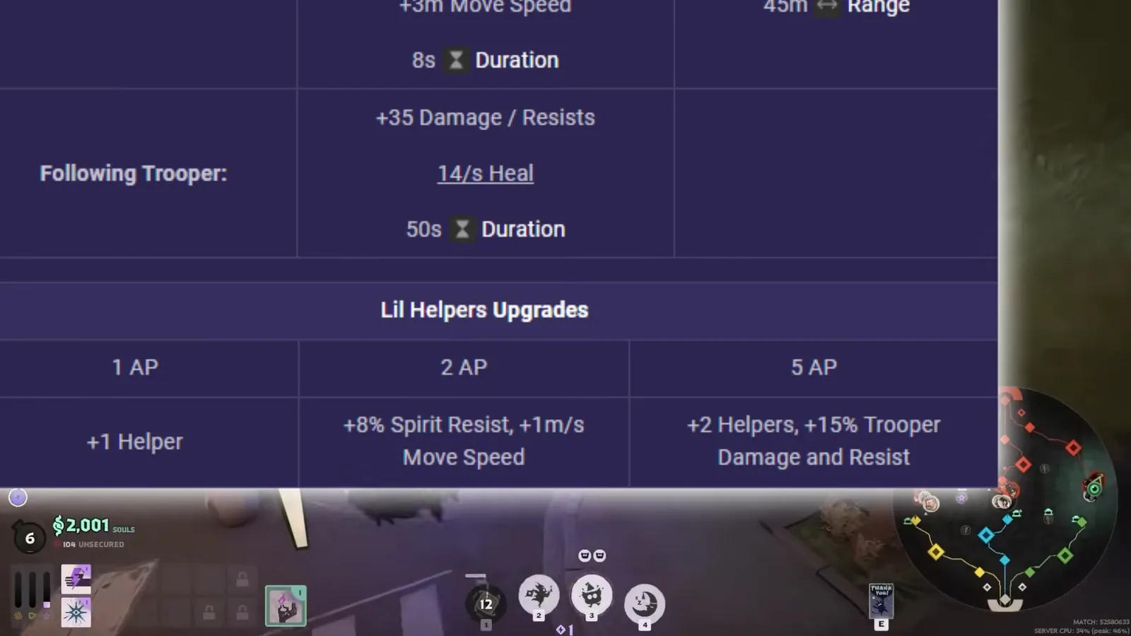 Pre-patch Lil Helpers upgrade tooltip showing the old +2 Helpers T3