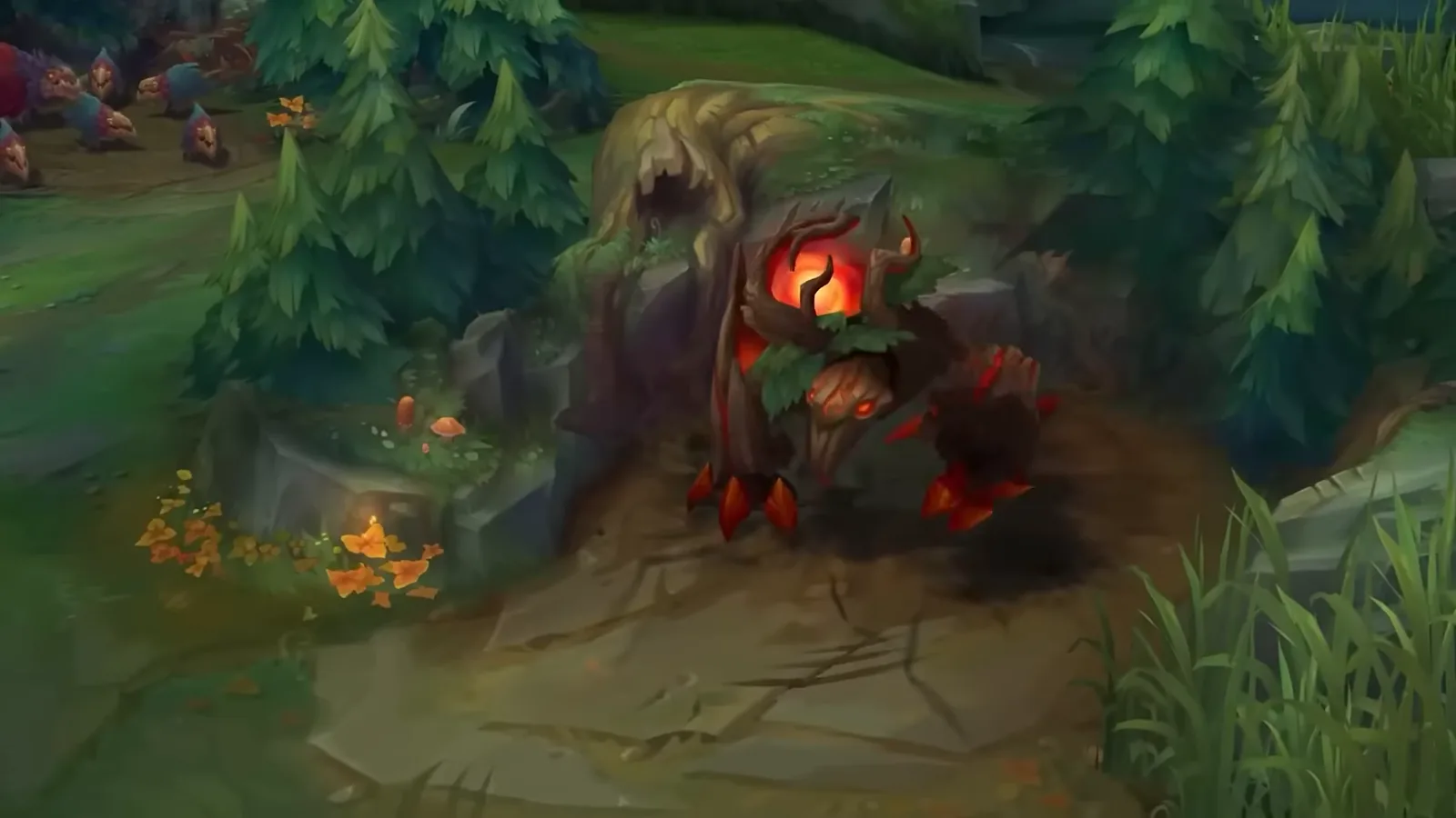 Red Brambleback buff camp in the League of Legends jungle