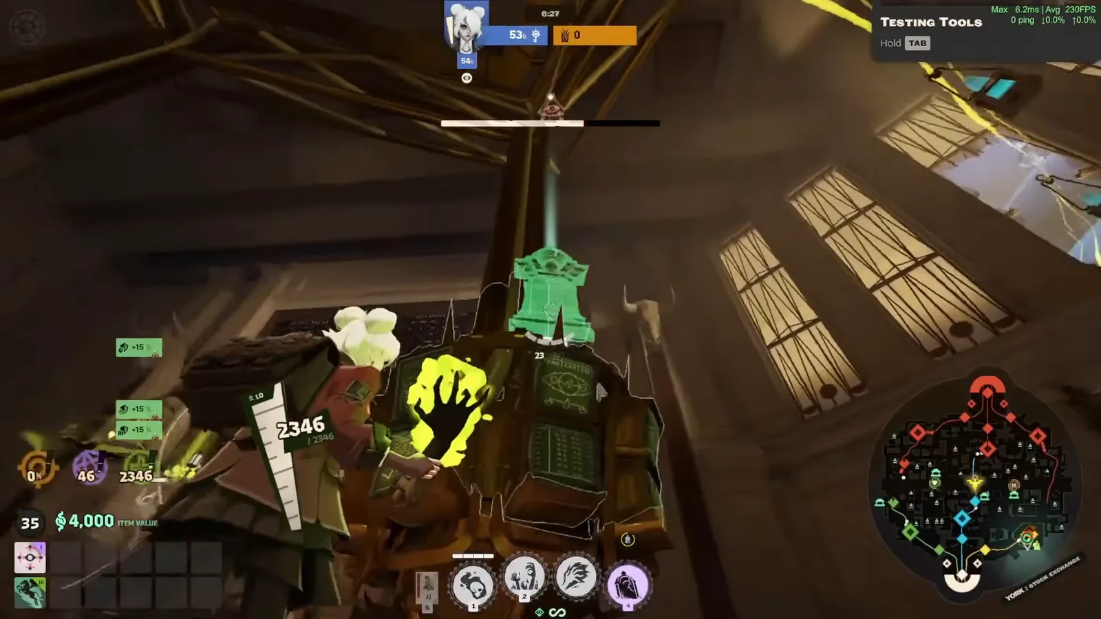 Borrowed Decree gravestone placed directly above the Hidden King yellow Walker in Deadlock