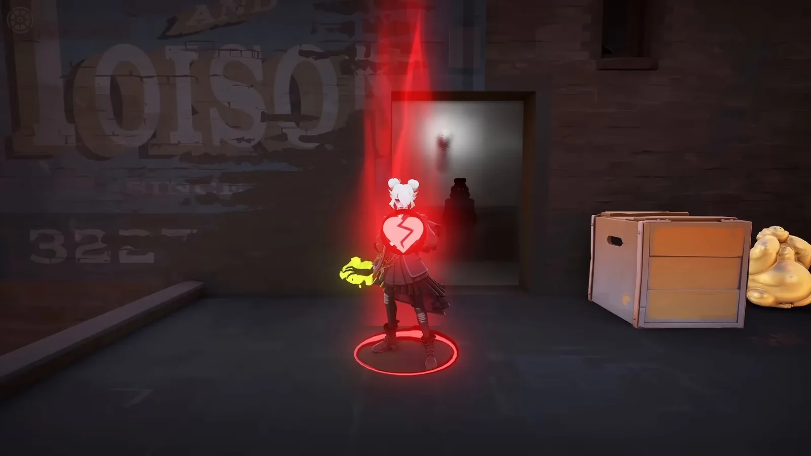 Enemy hero in Killing Blow execute range glowing with a red aura and cracked heart icon