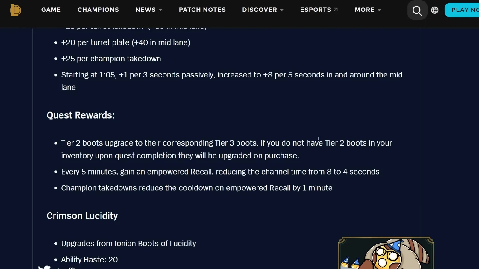 Mid lane role quest rewards: Tier 2 boots upgraded to Tier 3 boots, 26.1 patch notes