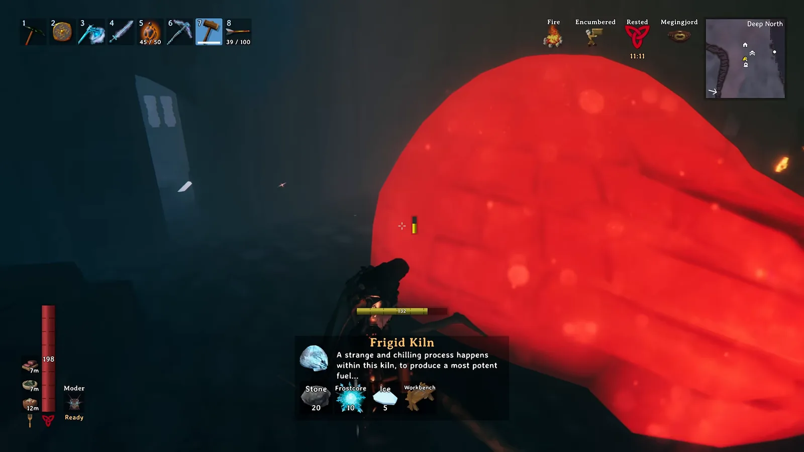 Frigid Kiln tooltip in Valheim 1.0, the Frostcore station that turns ice into Liquid Frost