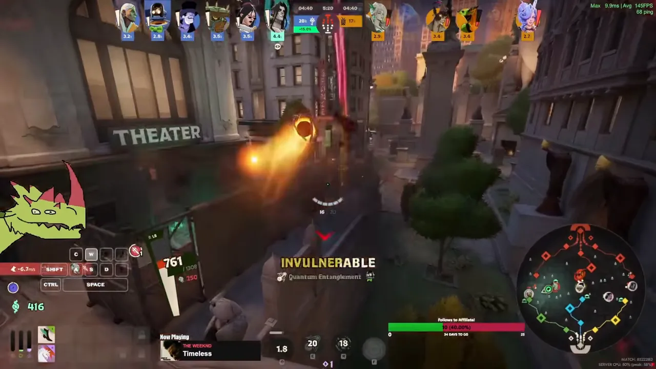 Dynamo going invulnerable with Quantum Entanglement during a street fight