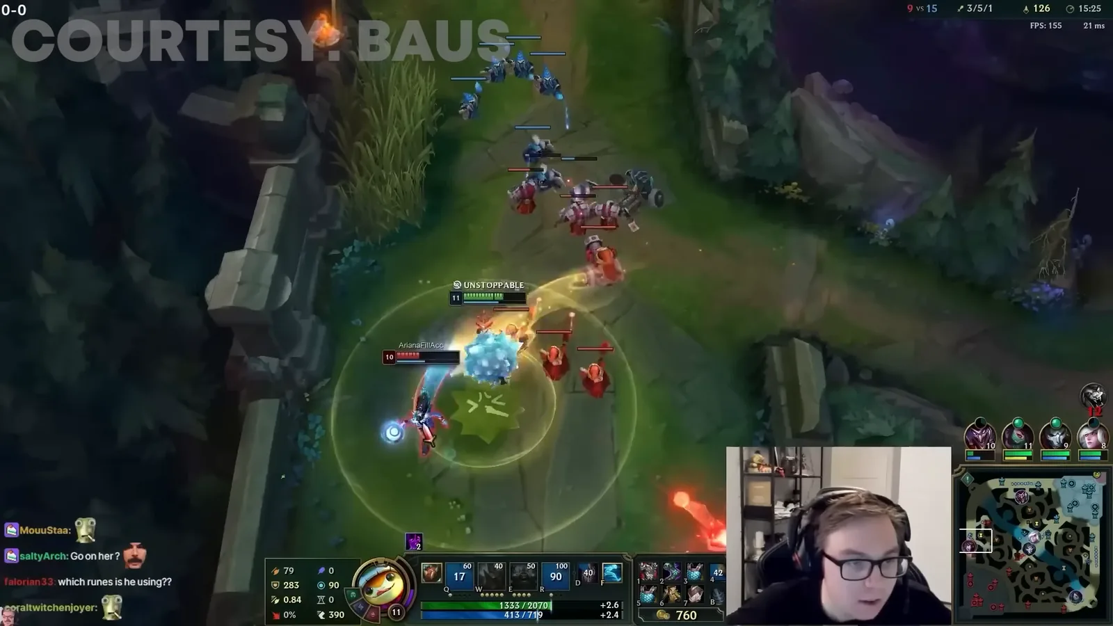 Rammus rolling in with Powerball during a jungle gank on Summoner's Rift