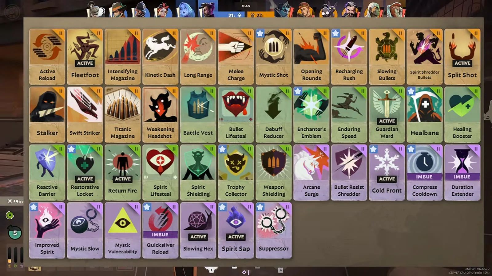 Deadlock tier 2 item list with weapon, vitality and spirit items at 1,600 souls
