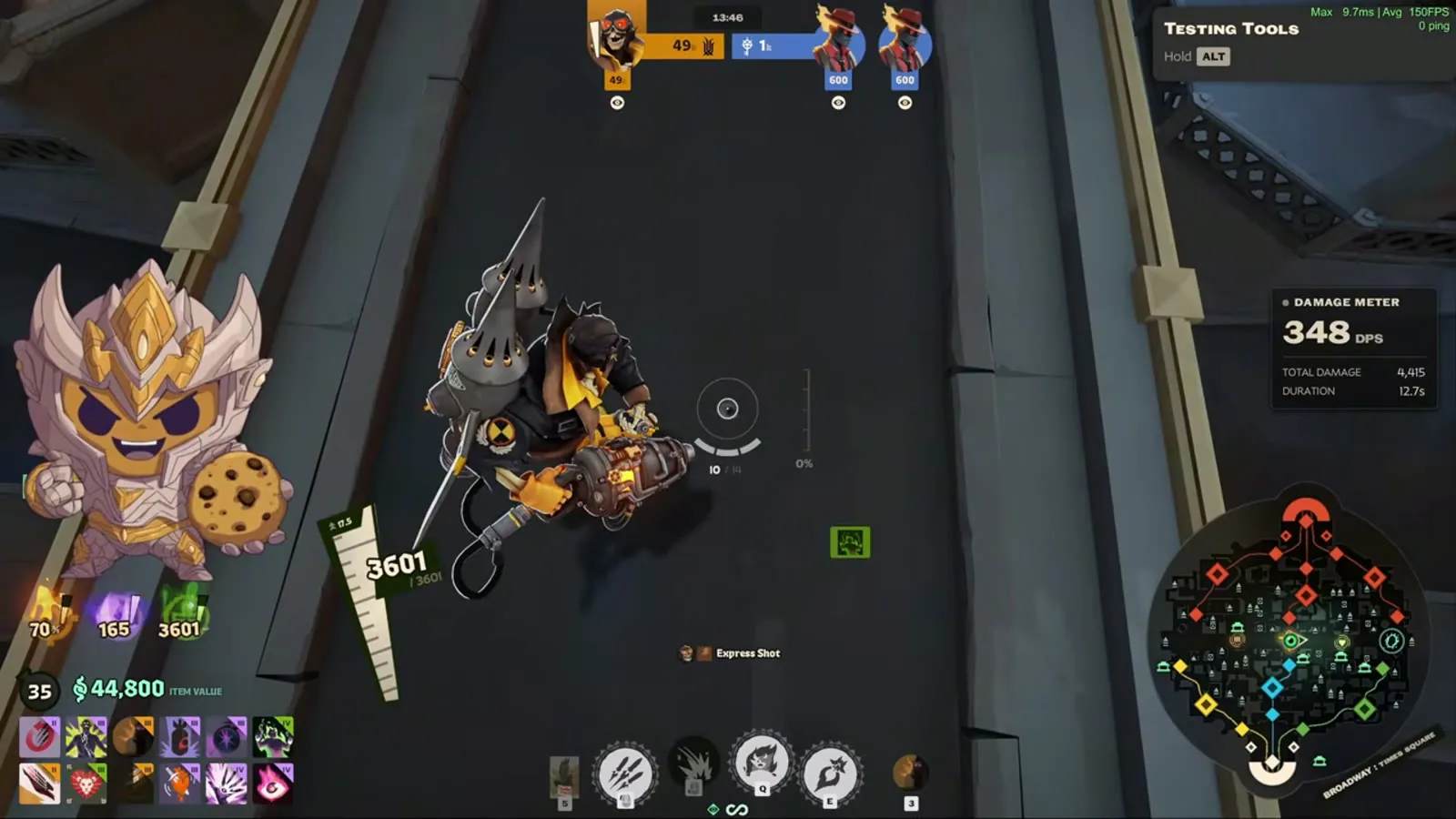 Deadman Danny gaining extra air from a charged shot jump with the full build
