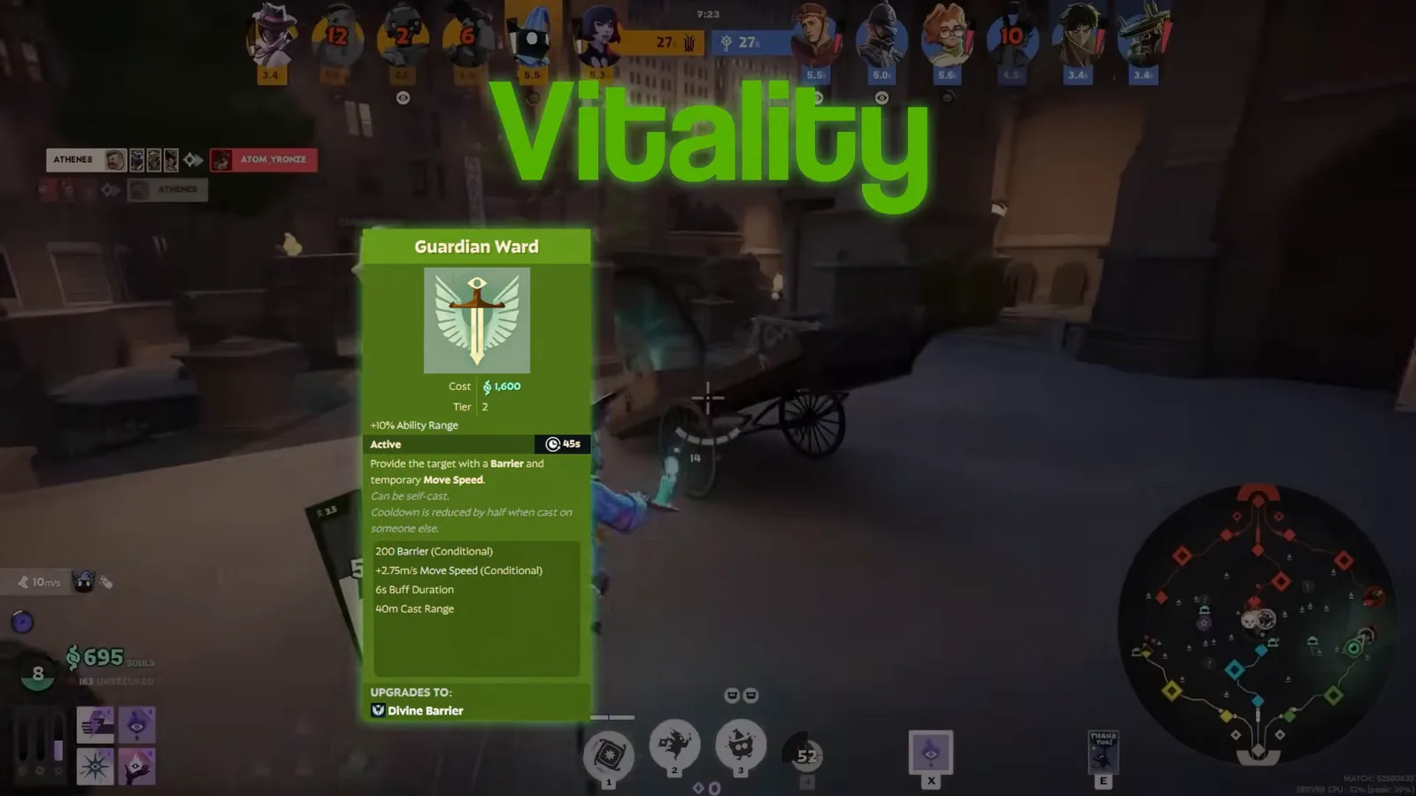 Guardian Ward item card in the Vitality shop tab, a core Rem support item