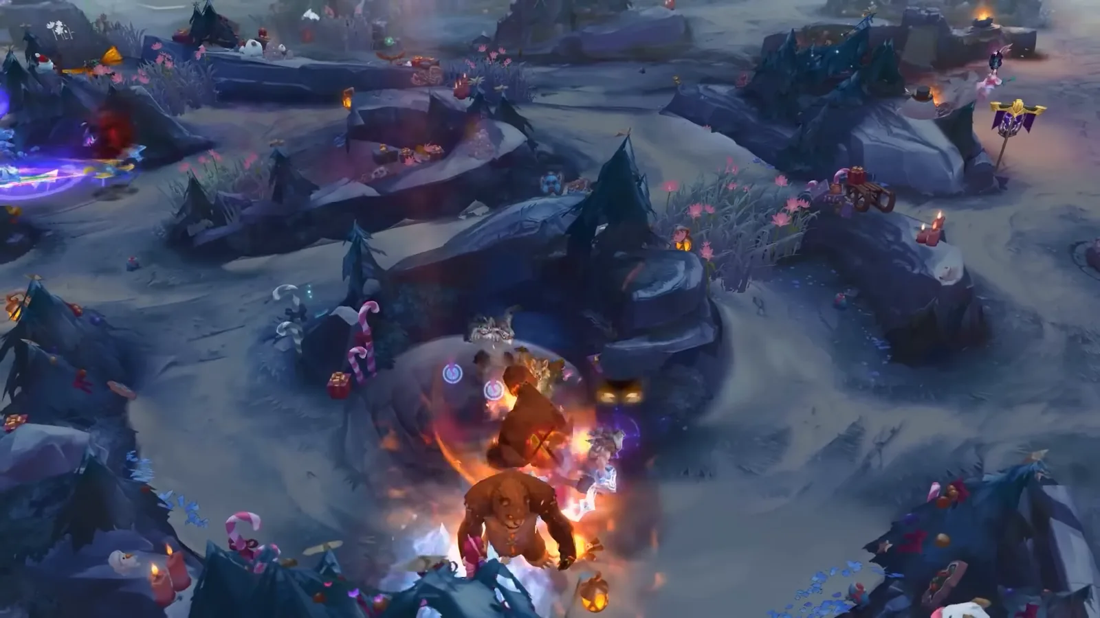 Annie summoning Tibbers in a lane fight on Summoner's Rift
