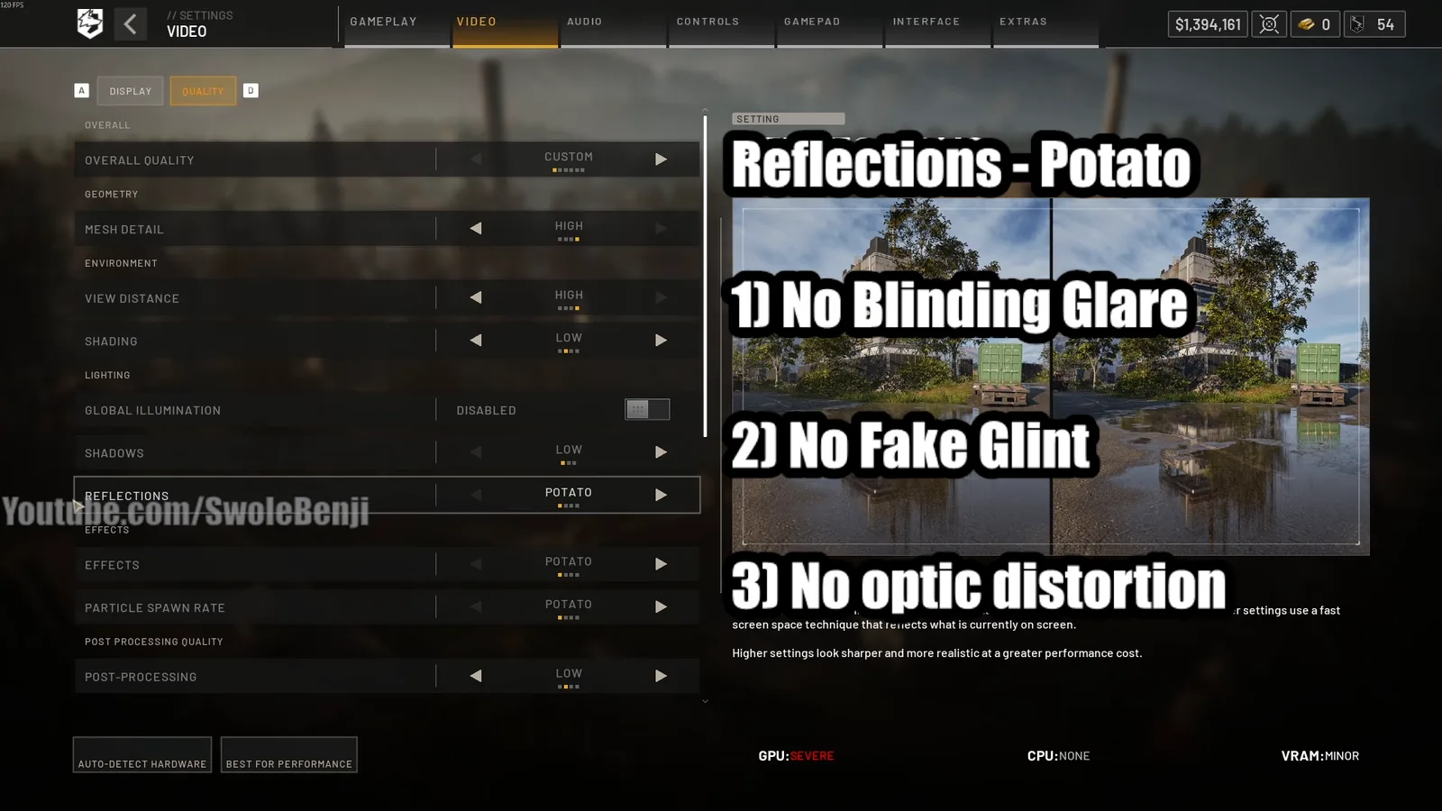 WARDOGS Reflections set to Potato to remove glare and fake scope glints