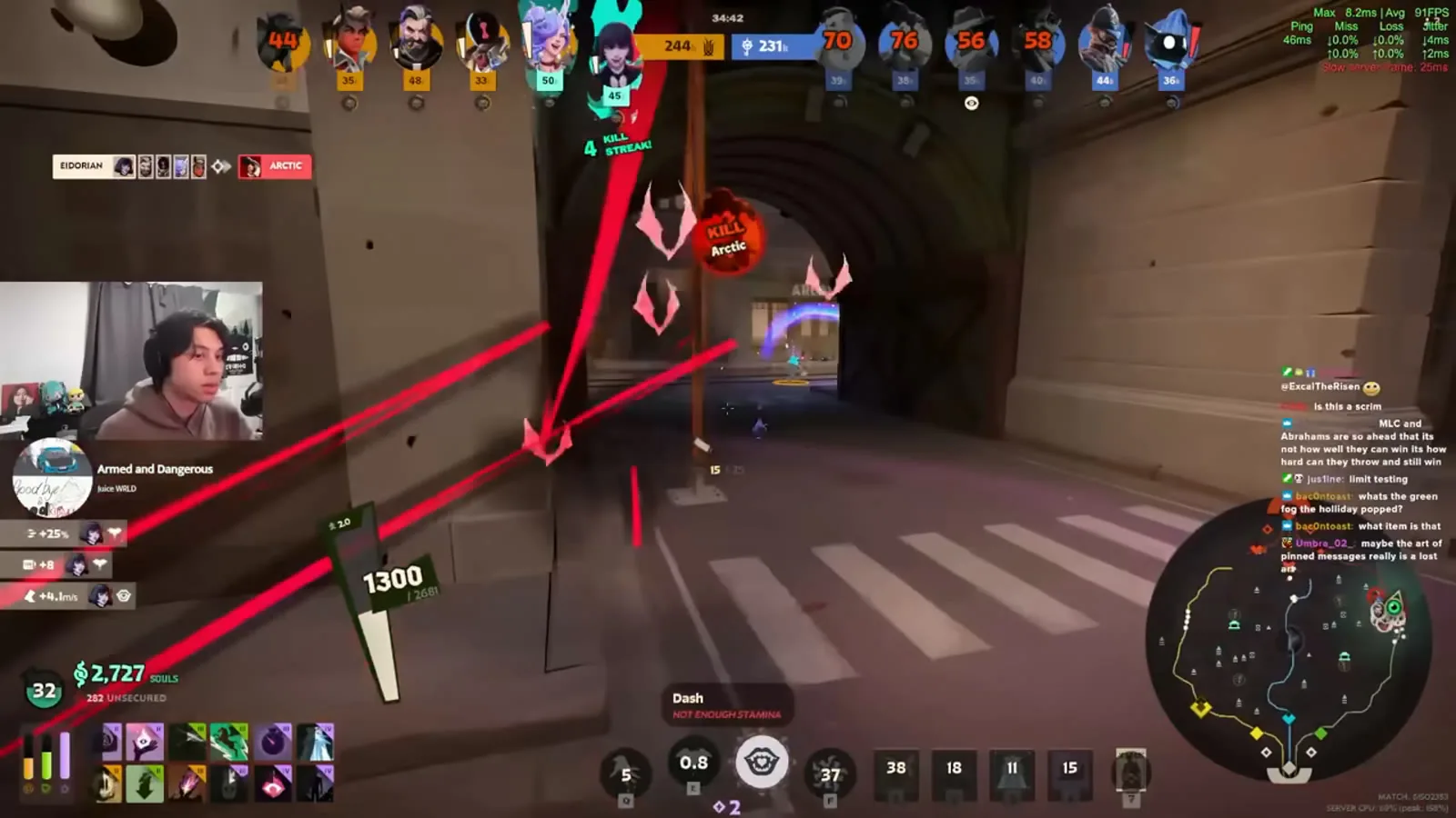 Deadlock fight inside an underground tunnel on the pre-rework map