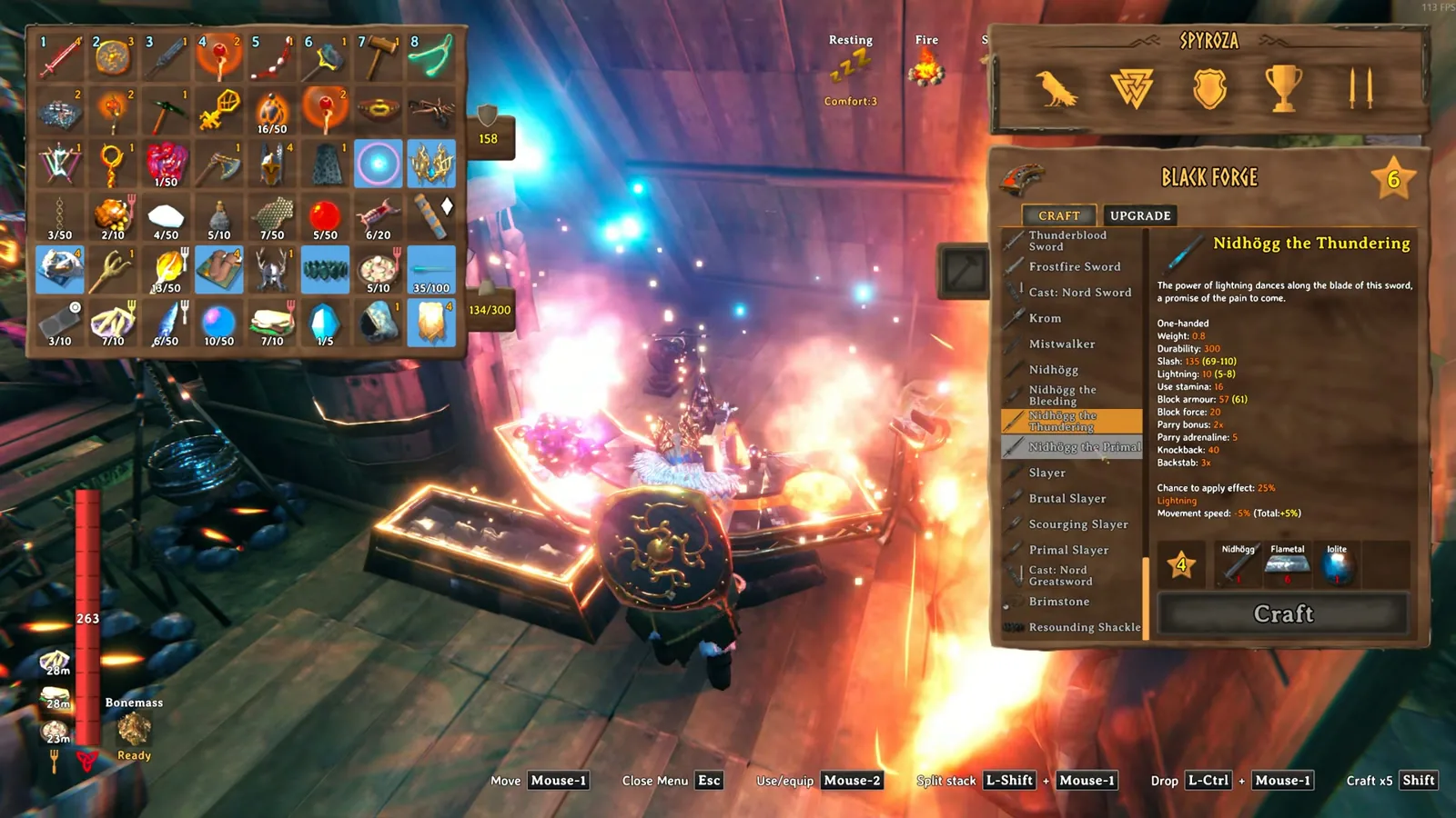 Nidhögg the Thundering recipe at the Black forge in Valheim