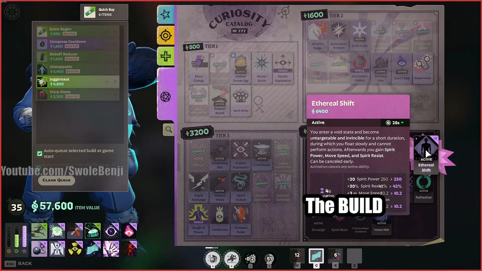 Ethereal Shift tooltip in the Deadlock shop, a counter to Kelvin's dome