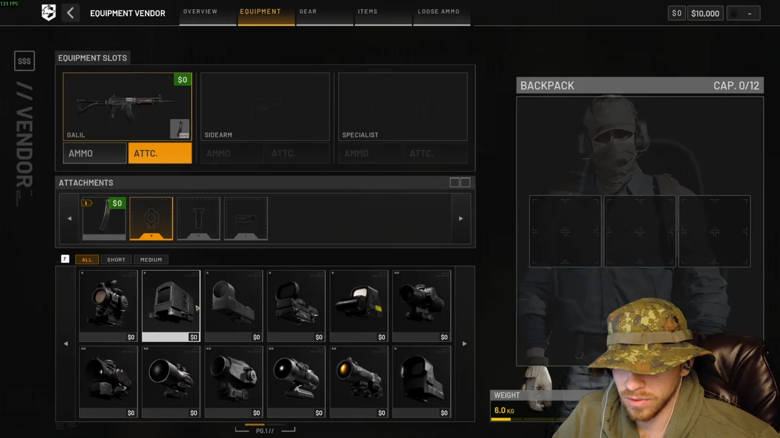 WARDOGS vendor optics selection for the Galil assault rifle