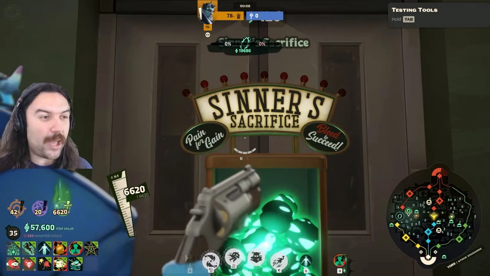 Sinner's Sacrifice machine close-up being hit with melee in Deadlock