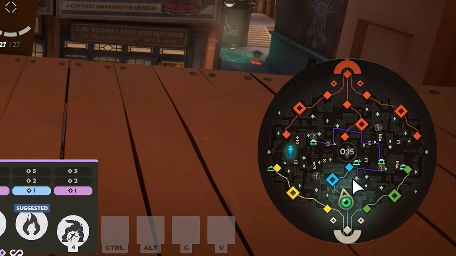 Deadlock minimap with purple tunnel routes highlighted on the pre-rework map