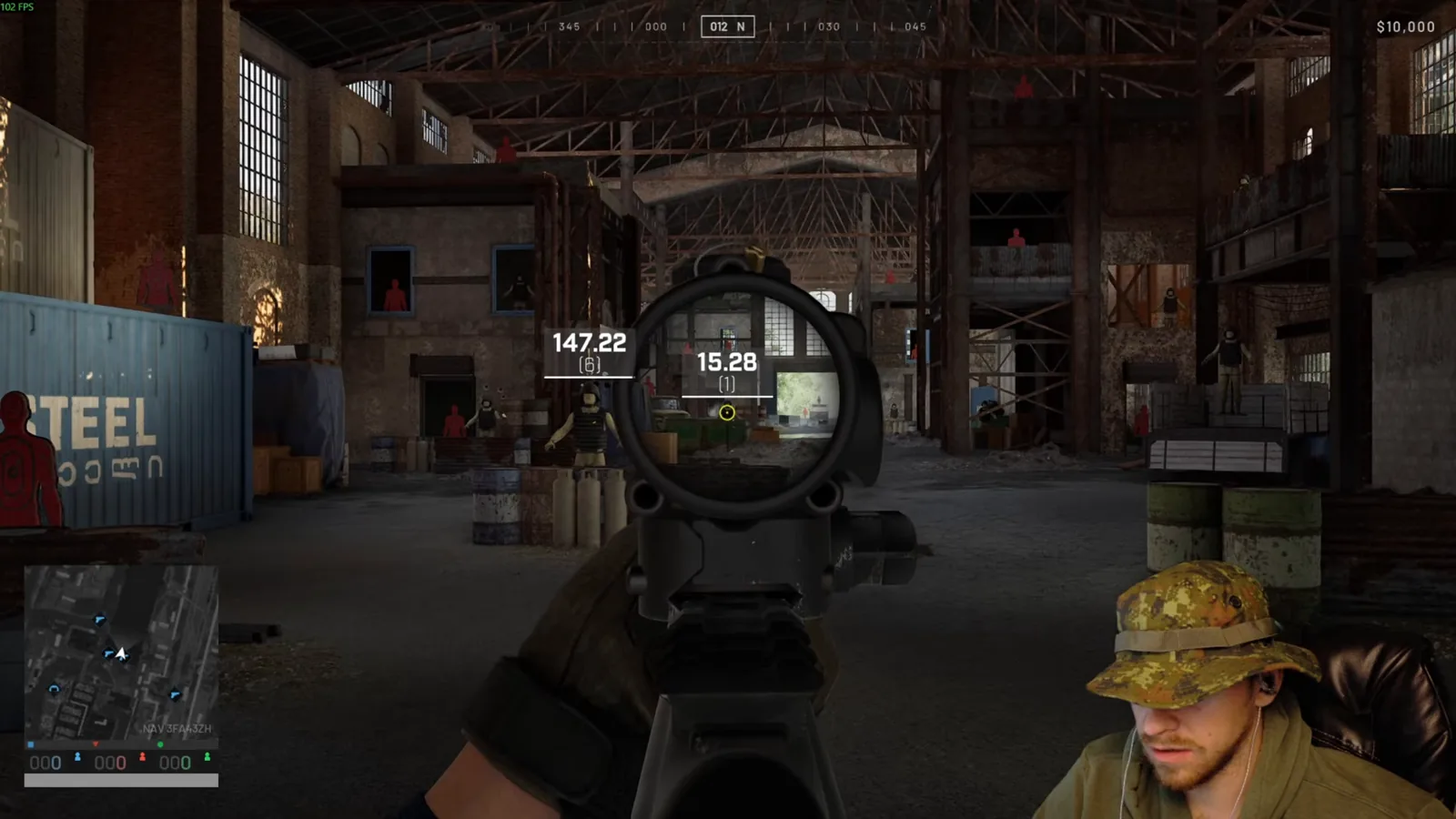 Galil with a combat scope hitting a target at 147 meters in WARDOGS