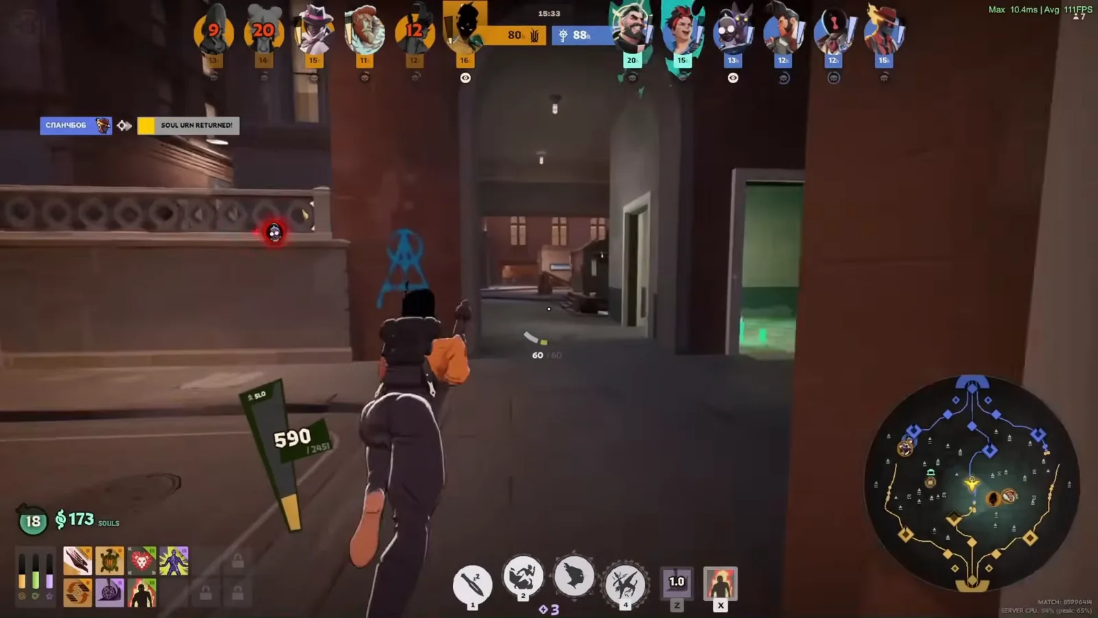 Haze stalking a lone target through a back alley in Deadlock