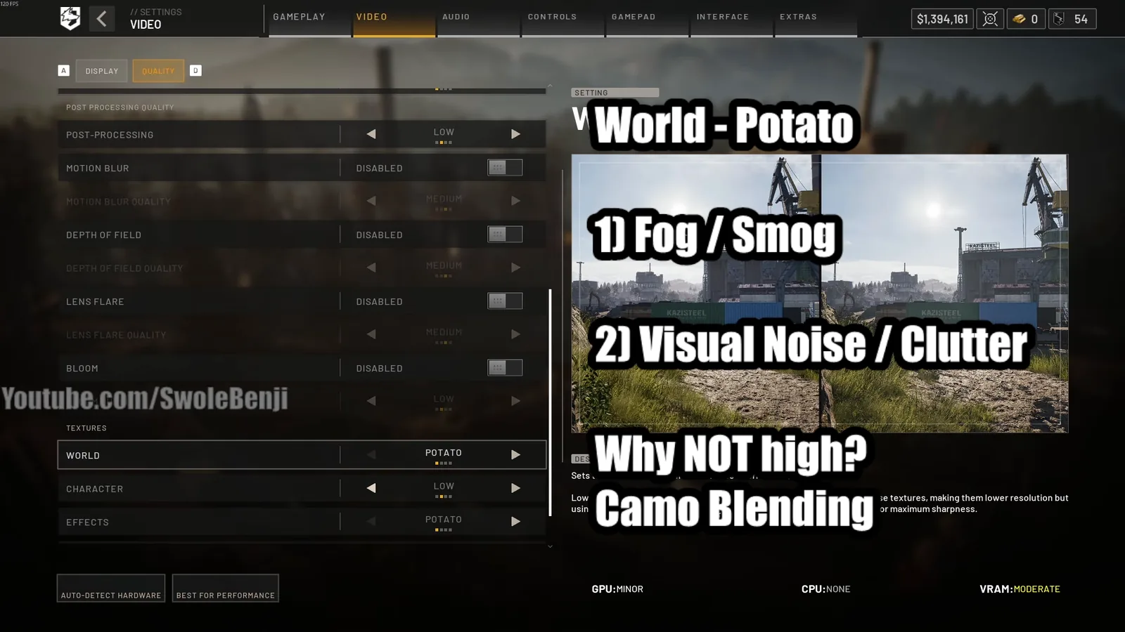 WARDOGS World quality set to Potato to remove fog and ground clutter
