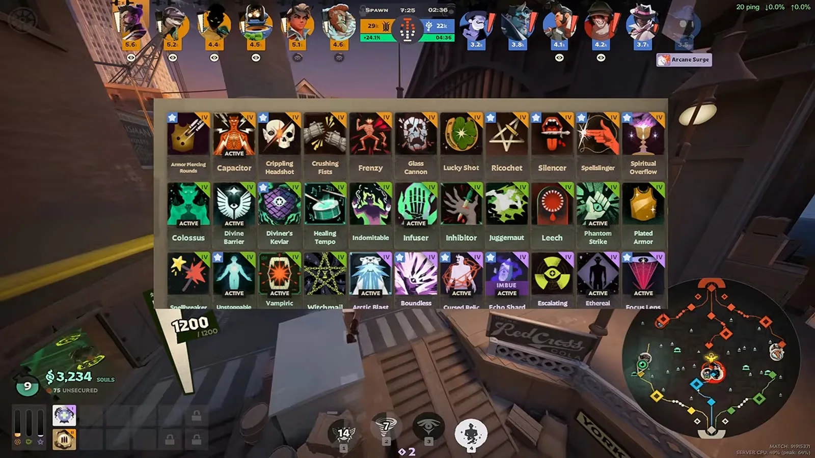 Deadlock tier 4 shop page with weapon items such as Crippling Headshot and Armor Piercer