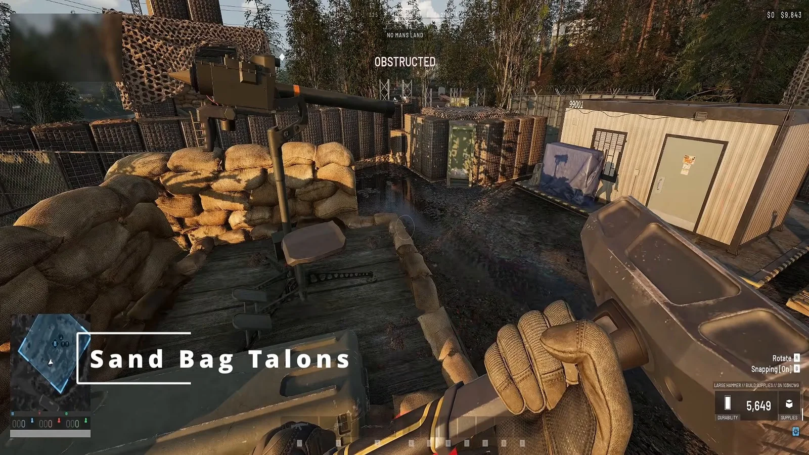WARDOGS Talon anti-air launcher behind sandbags on a raised FOB position