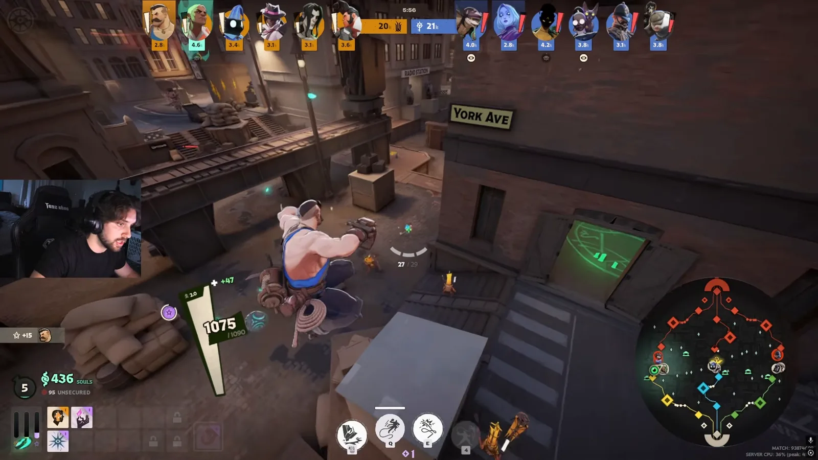 Lash using a ledge corner boost for height in a Deadlock lane