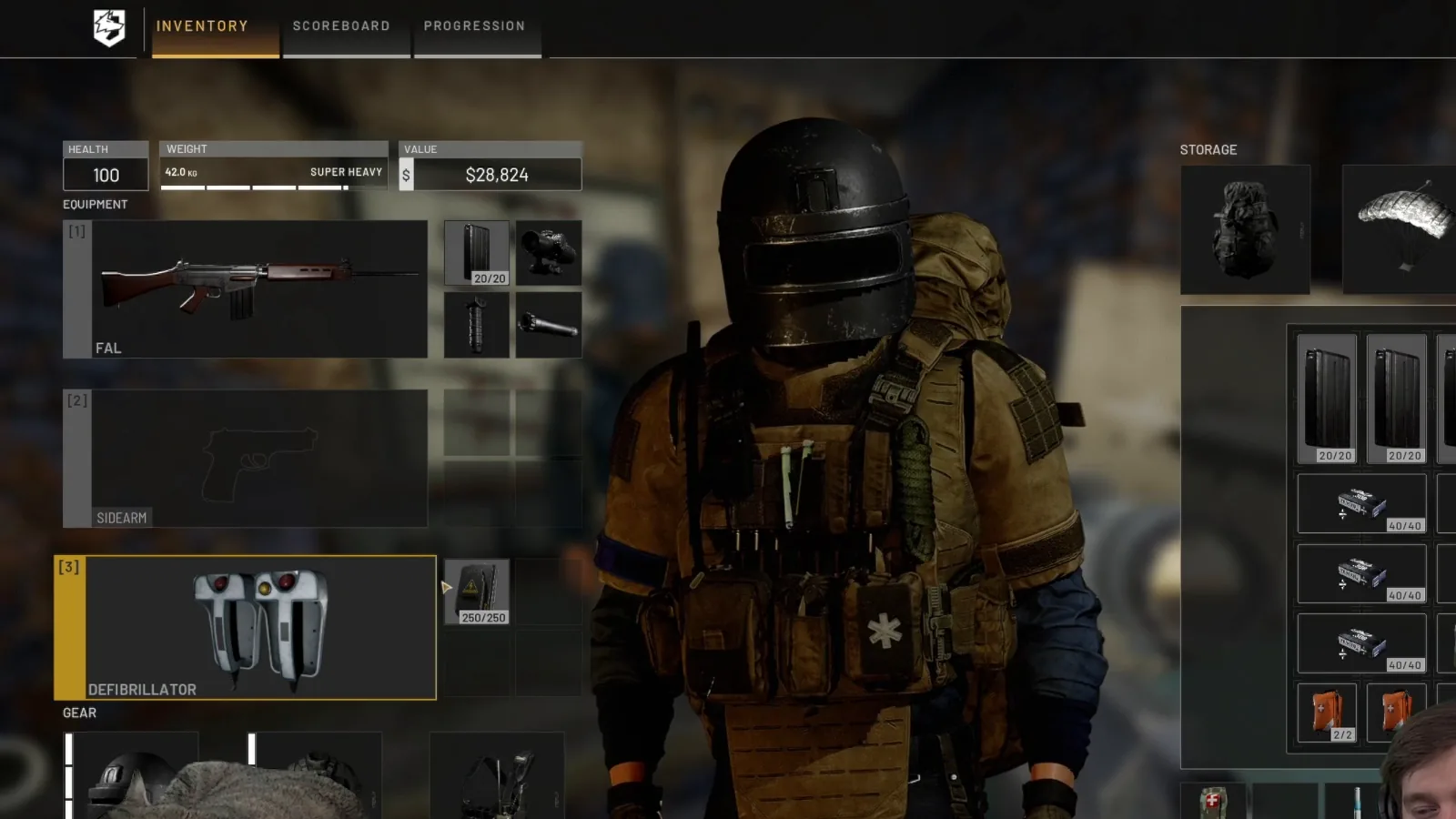 WARDOGS FAL loadout worth 28,824 dollars at 42 kg super heavy