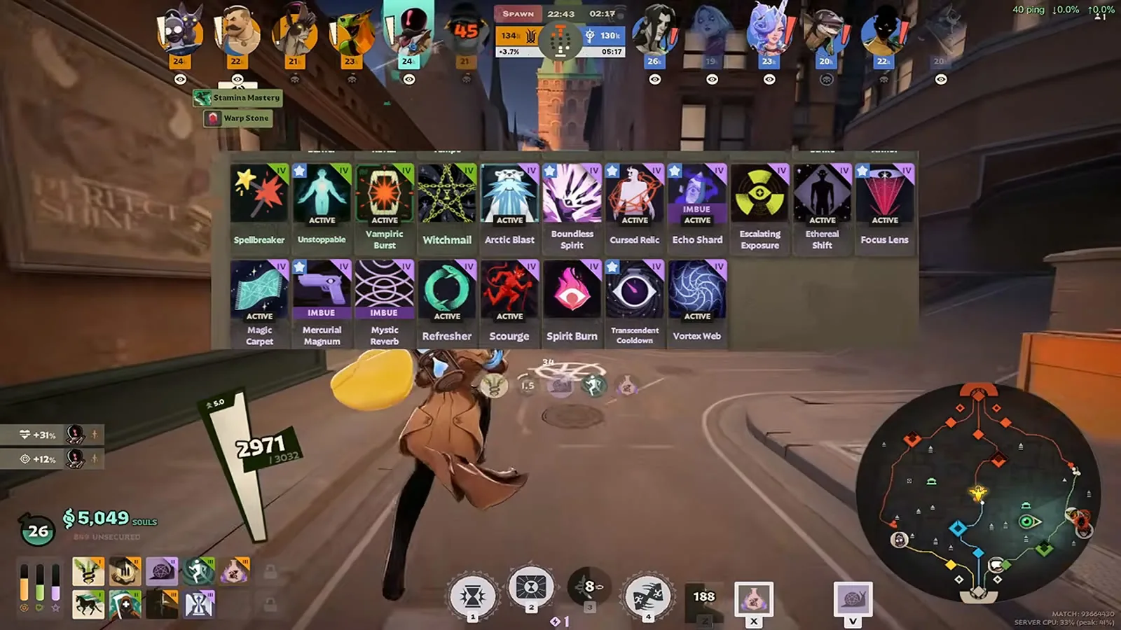 Deadlock tier 4 spirit items including Scourge, Refresher and Vortex Web