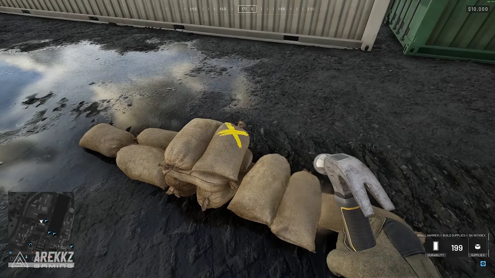 WARDOGS small hammer building sandbags with the X critical build spot