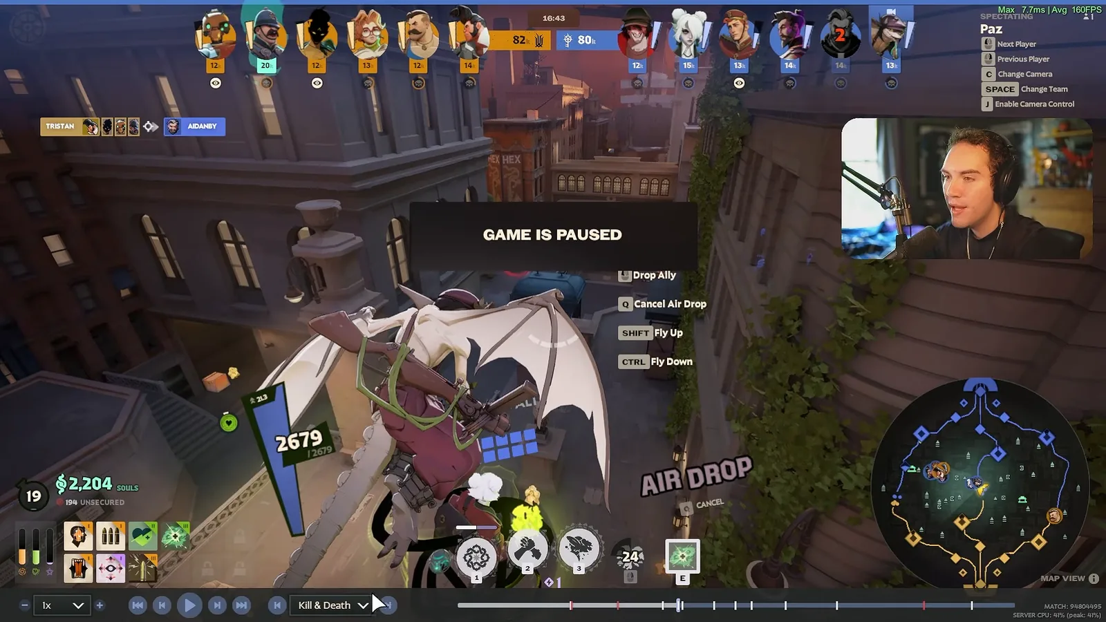 Ivy flying a teammate with Air Drop toward a fight