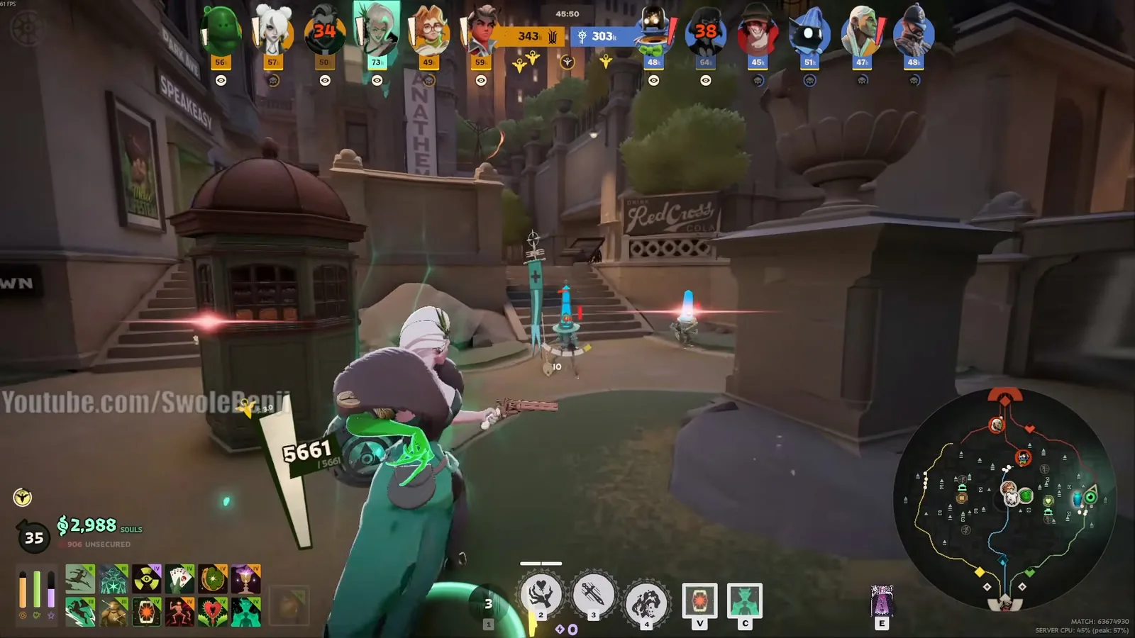 Lady Geist late game with 5,661 health on the brawler tank build in Deadlock