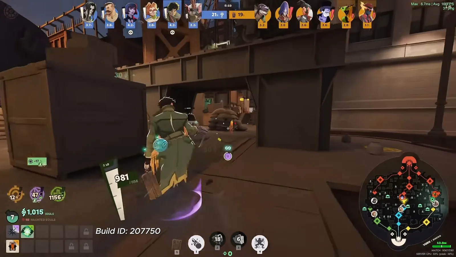Pocket in a lane on the City Never Sleeps map early in Dewamoon's October 2026 ranked match