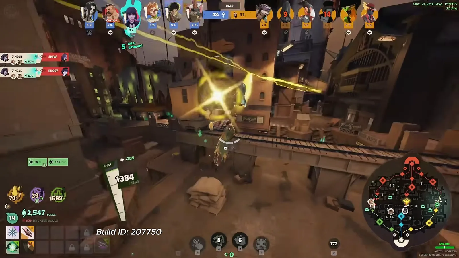 Pocket mid-game with Mystic Burst, Swift Striker and Cultist Sacrifice in the item slots