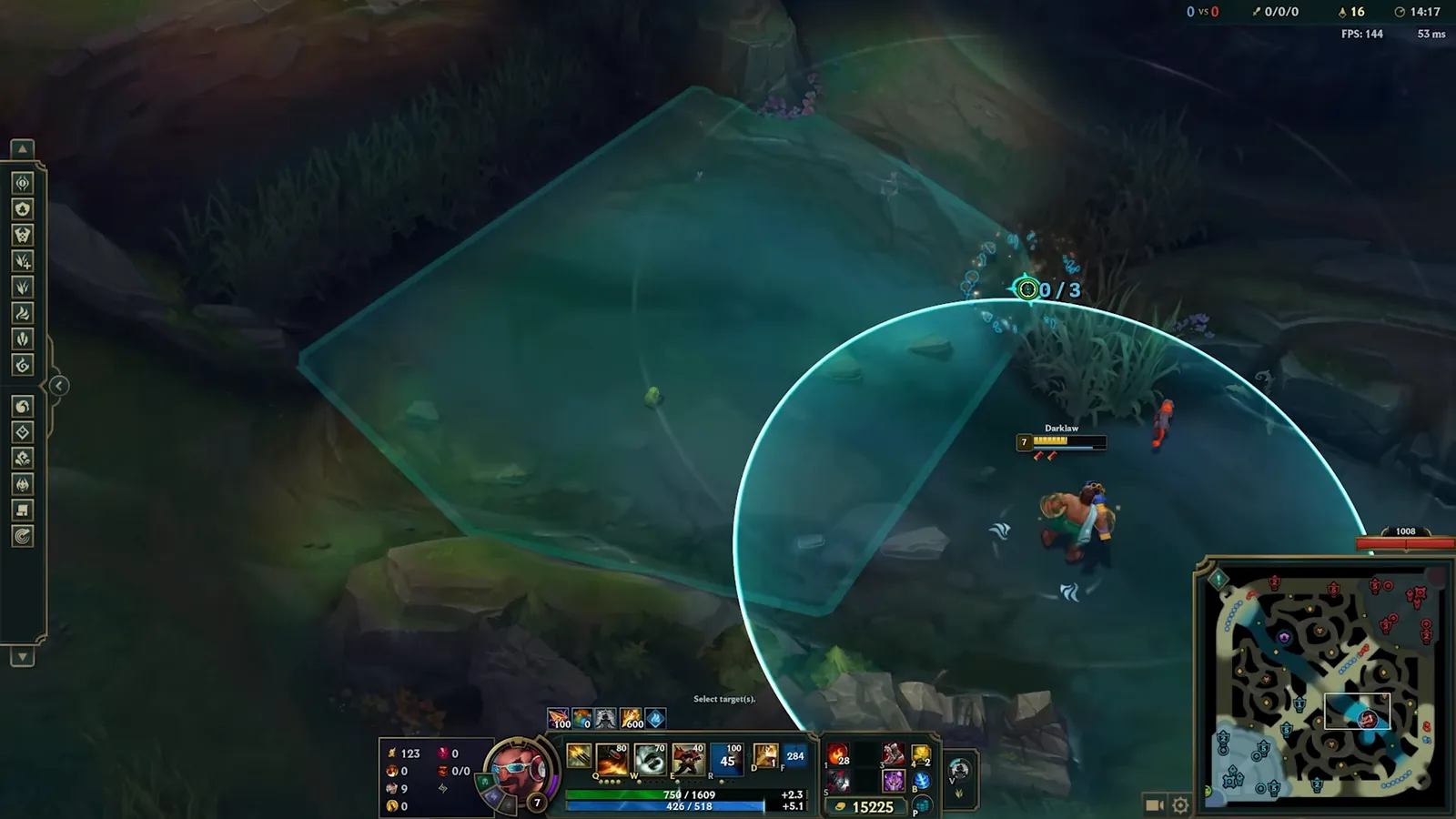 Faelight superward bonus vision region shown on Summoner's Rift with the minimap