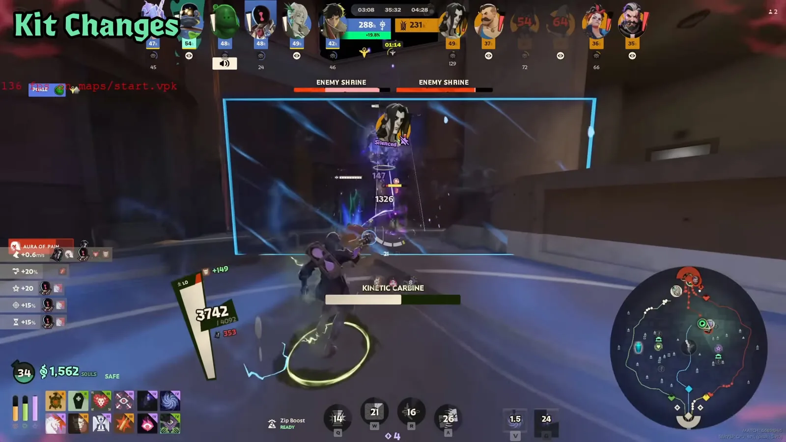 Paradox charging Kinetic Carbine near the enemy shrines