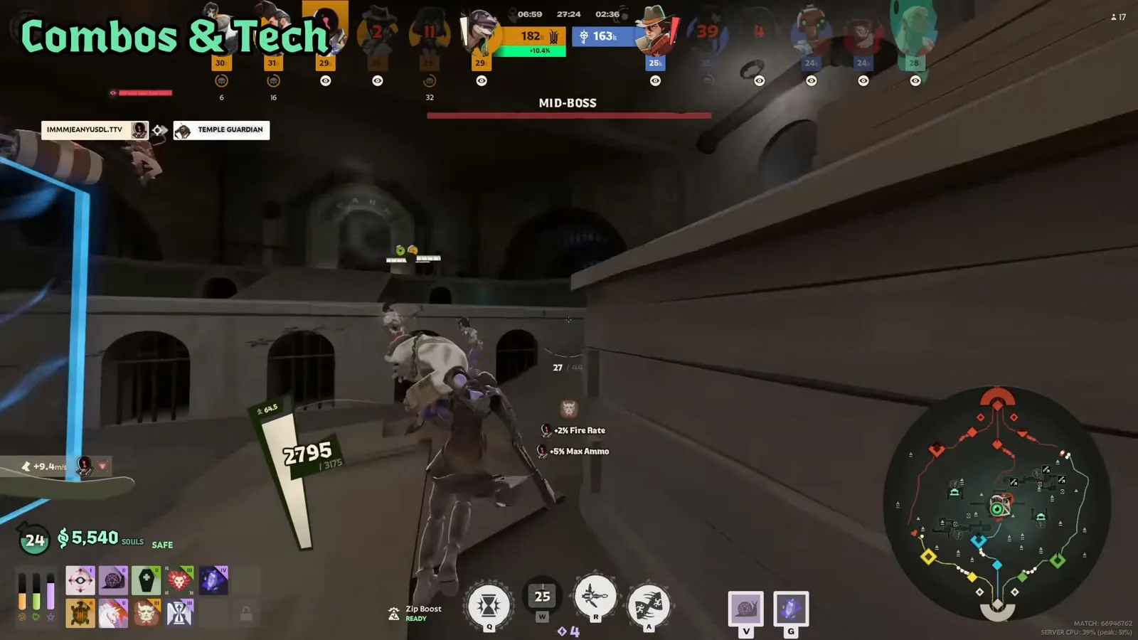 Paradox fighting at the Deadlock Mid-Boss pit entrance with Time Wall placed