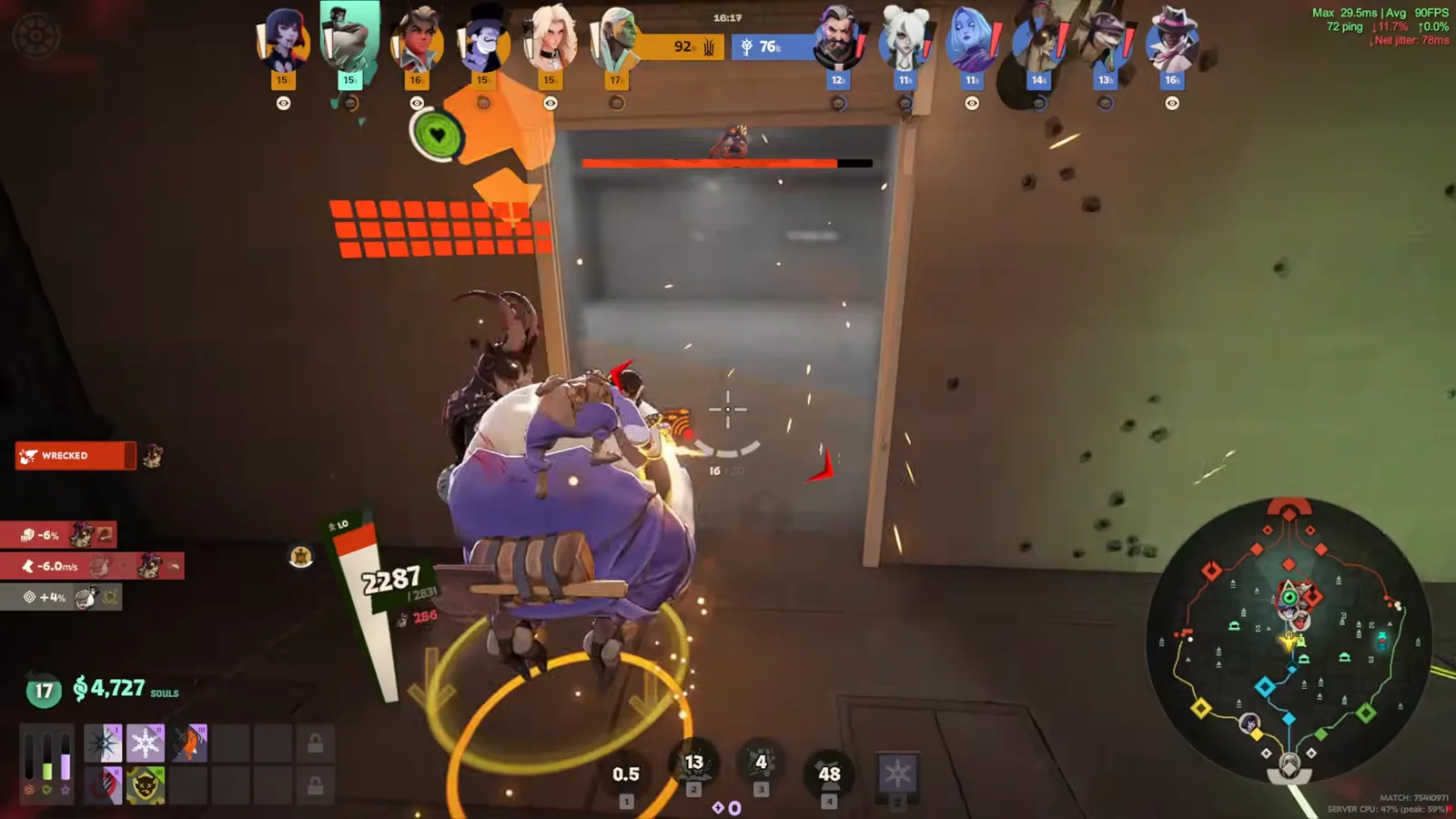 Mo & Krill bursting out of Burrow with the spin knock-up ring in Deadlock