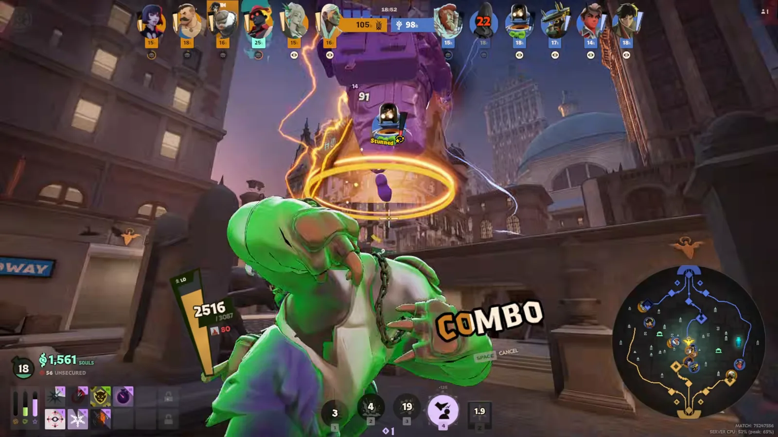 Mo & Krill holding an enemy hero with the Combo ultimate in Deadlock