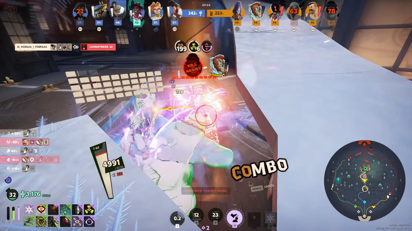 Mo & Krill using Combo in a late-game Deadlock teamfight