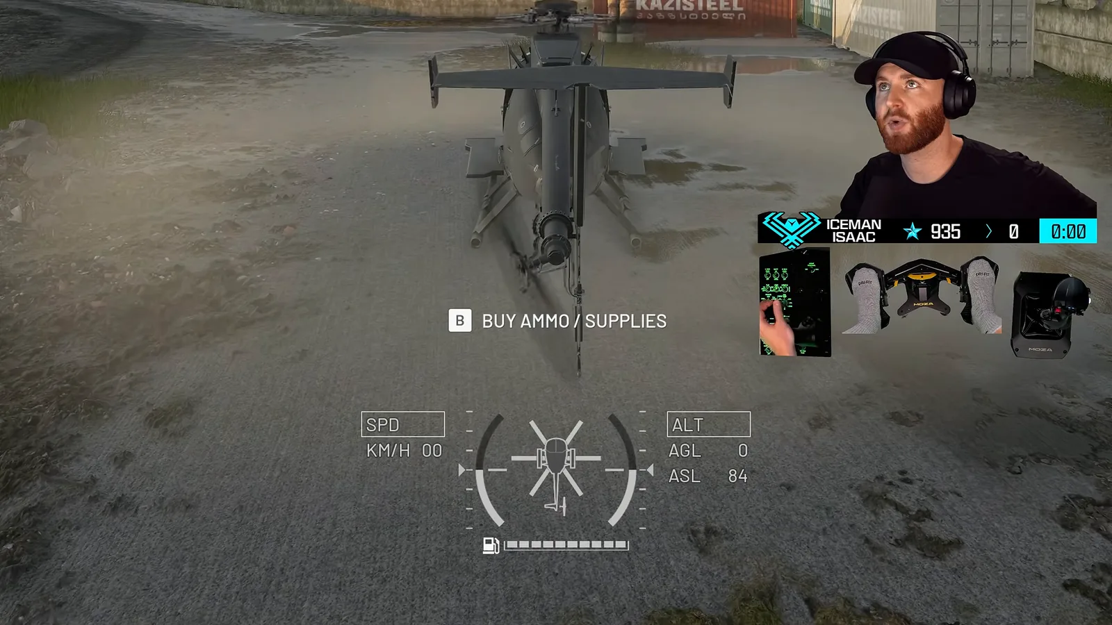 WARDOGS helicopter flight HUD with SPD km/h, ALT AGL and ASL readouts and the collective bar