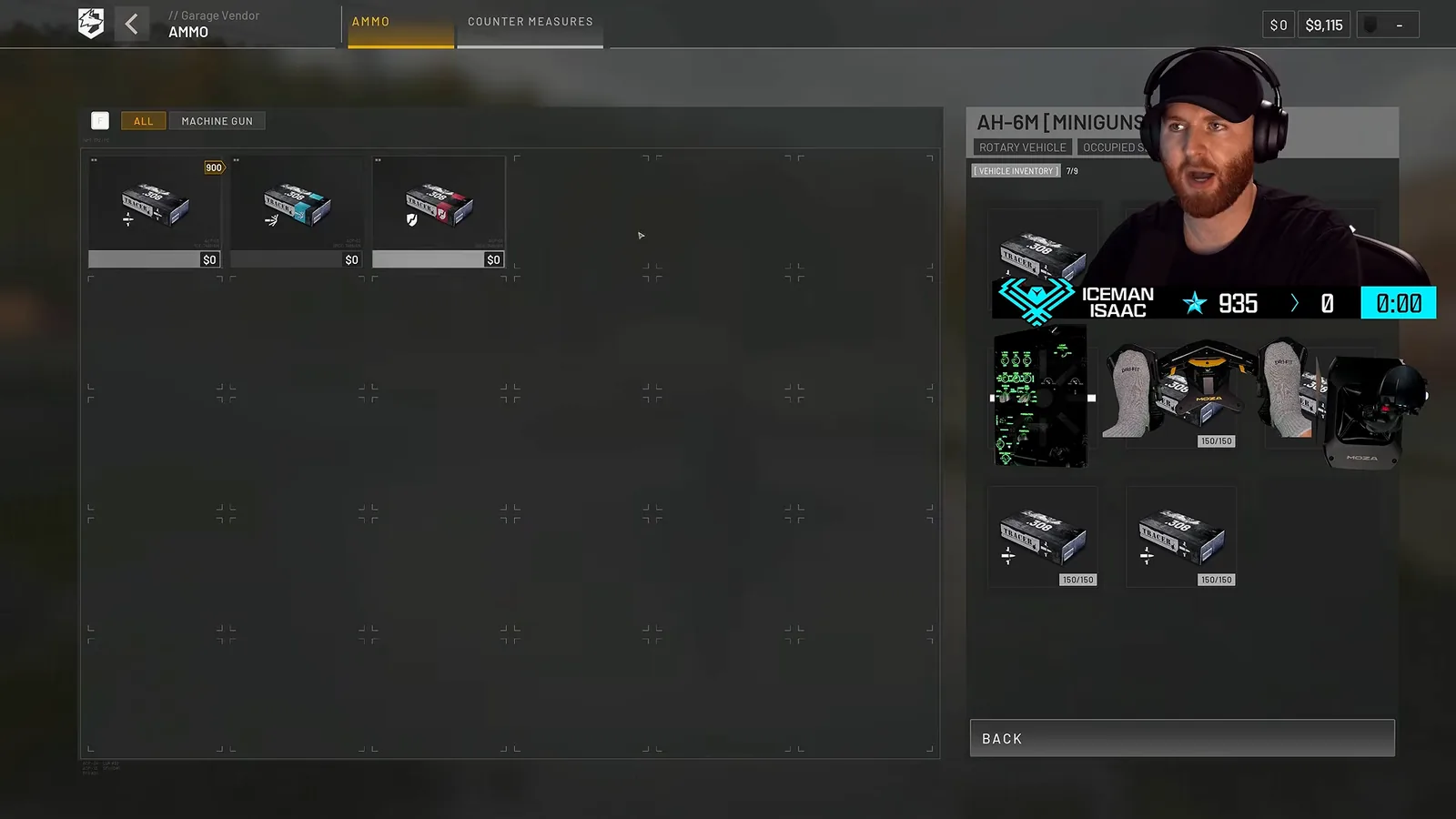 WARDOGS garage vendor ammo and countermeasures tabs for the Little Bird AH-6M Miniguns