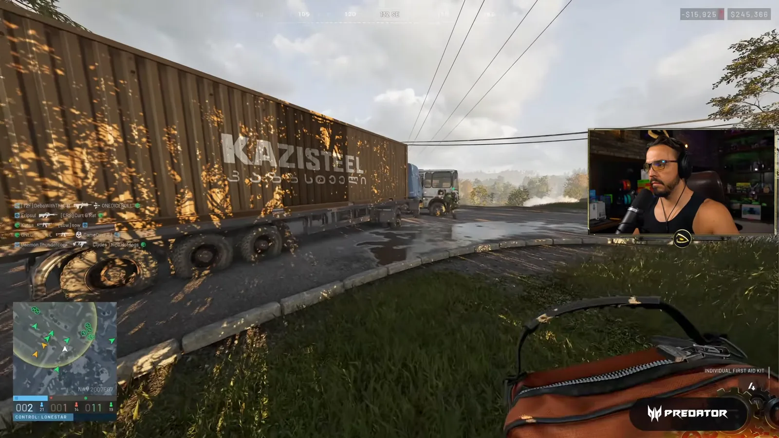 WARDOGS truck and container convoy on a road while Season 2 counts down to the next reset