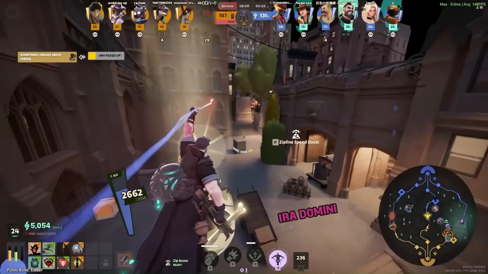 Venator casting Ira Domini with crossbow drawn during a high-rank Deadlock match