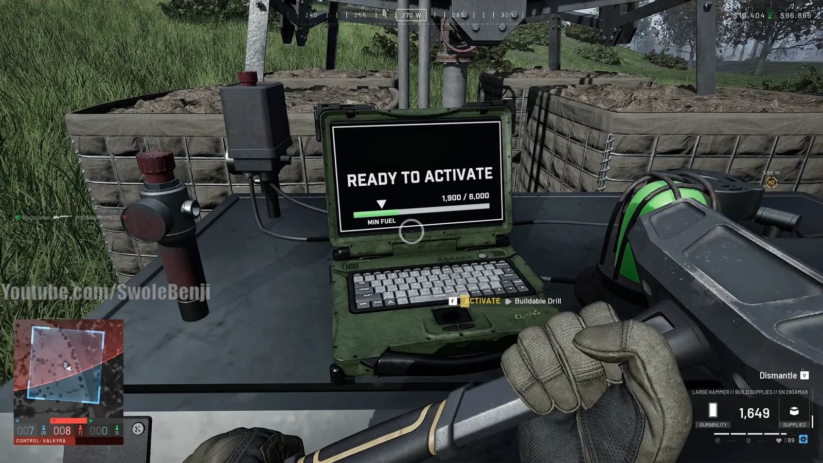 WARDOGS drill rig control panel showing Ready to Activate with fuel count